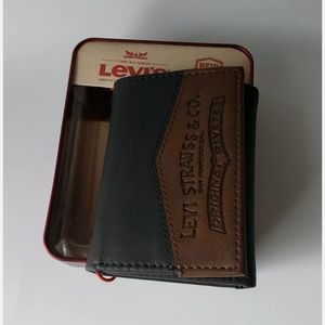 New Men's Levi's RFID Blocking slim leather wallet